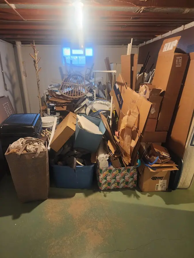 Roll-off dumpster container at job site for 8 Yard Dumpster Rental in South Charleston